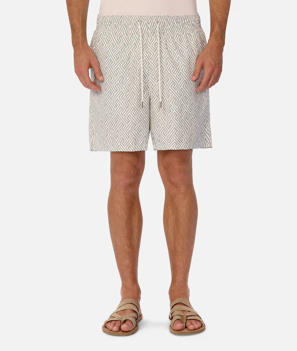 Industrie - The Alvarado Swim Short in White/Sage