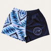 Footy Shorts - Blue/Black Aztec - ZIP Pockets!