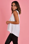 Capri Linen Tank in White