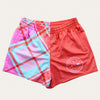 Plaid Footy Shorts - Candy - Zip Pockets