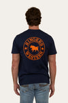 Ringers Western - Signature Bull Mens Loose T-Shirt - Navy / Orange