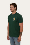 Ringers Western - Signature Bull Flag Mens Stock Fit T-Shirt - Pine