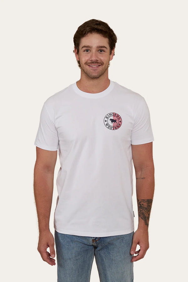 Ringers Western Signature Bull Flag Tee - White