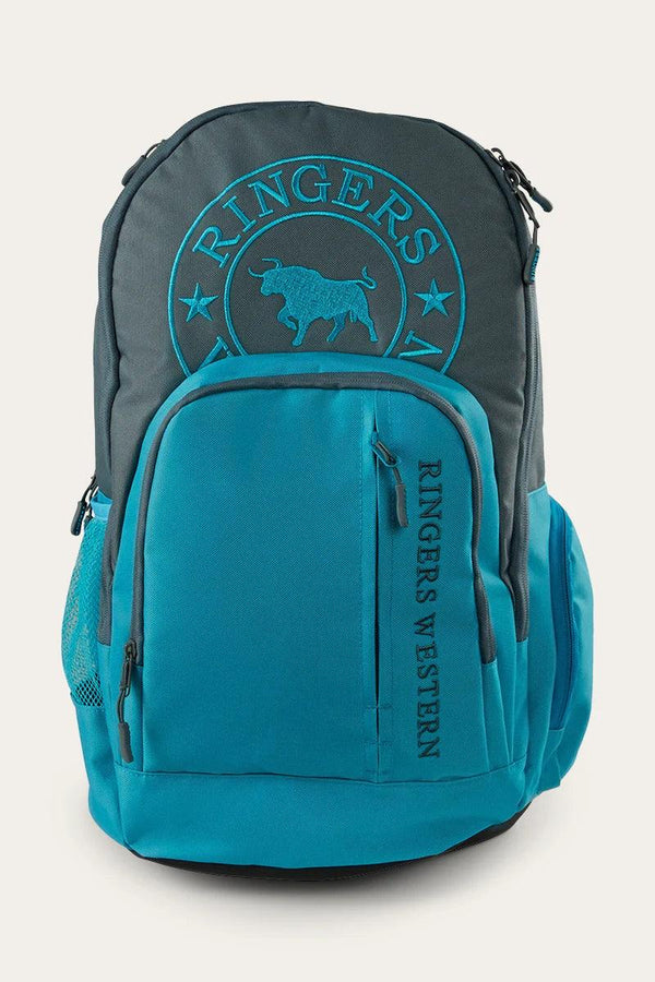 The Holtze Backpack features a large embroidered logo and multiple storage pockets for convenience and organization. Ideal for school or daily use.