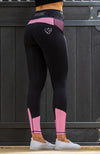 Bare Equestrian - Performance Riding Tights - Black and Pink