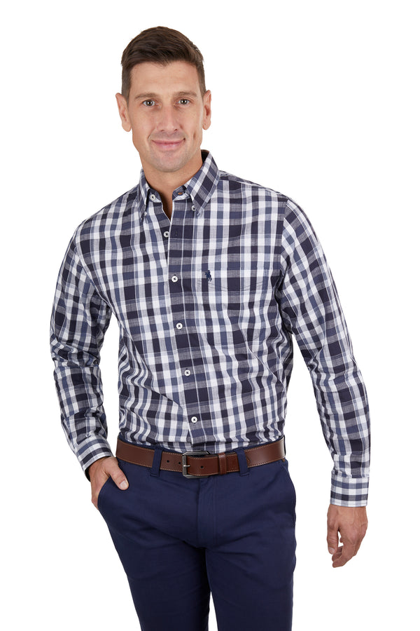 Thomas Cook Men's Cain Check 1 Pocket Long Sleeve Shirt