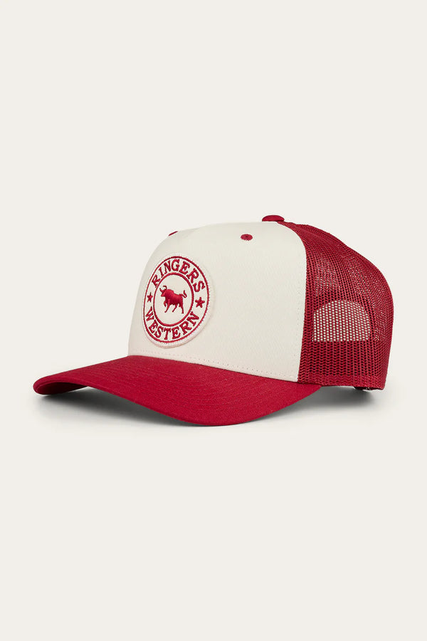 Ringers Western - Signature Bull Trucker Cap - Red / Off White