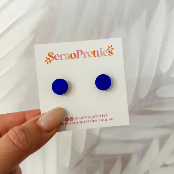 Royal Blue Pearl Studs