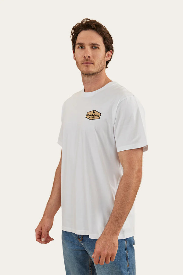 Ringers Western - Servo Mens Loose Fit T Shirt in White