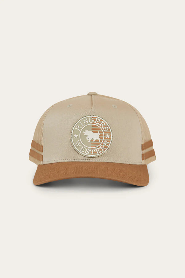 Ringers Western Signature Bull Flag Trucker Cap - Dark Sand