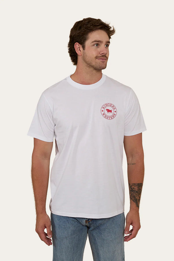 Ringers Western - Signature Bulls Loose Fit Tee - White / Red