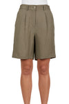 Thomas Cook - Women's Isabel Linen Pleat Short in Khaki