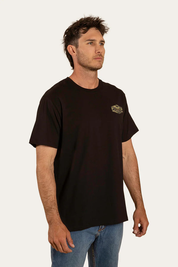 Ringers Western - Servo Mens Loose Fit T-Shirt in Black / Camo