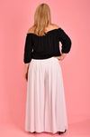 FREMANTLE ROUCHED WIDE LEG PANT - WHITE