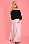 FREMANTLE ROUCHED WIDE LEG PANT - WHITE