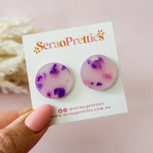 XL Lilac Petal Round Studs