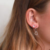 Mezi - Heart shape silver crystal studs