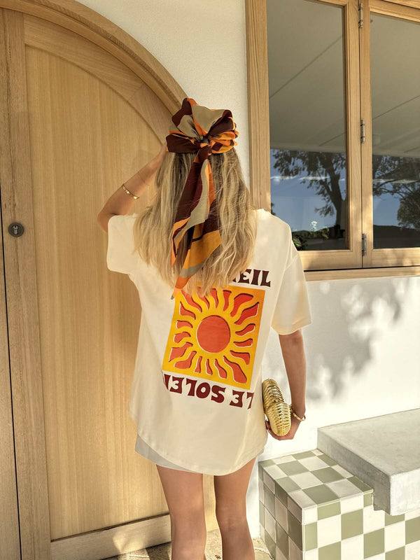 Le Soleil Graphic Tee in Cream