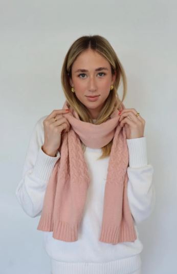 Pink, Cable knit scarf, Soft