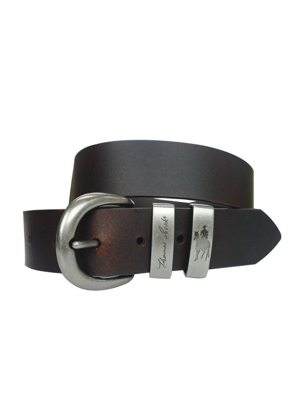 Thomas Cook - Silver Twin Keeper Belt - Chocolate