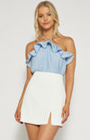 Ruffle Neckline Baby Doll Top