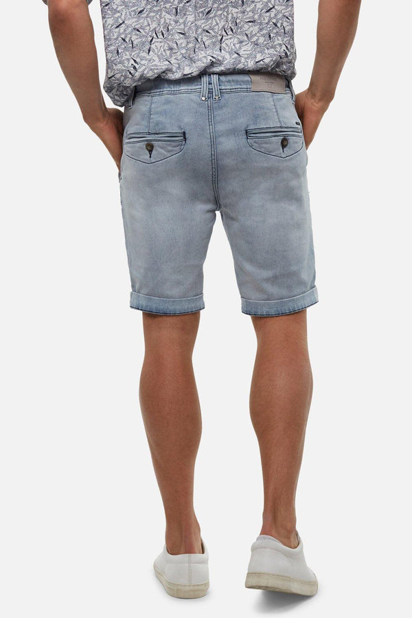 Industrie The Drifter Denim Short Sail away with the Drifter Denim Short. Where style meets comfort, these two-tone cuffed shorts make for a summer essential. Pair together with a linen shirt for a cool and classic look. Available at My Harley and Rose